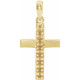 Accented Cross Necklace or Pendant Mounting in 14 Karat Yellow Gold for Round Stone, 0.83 grams