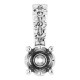 Accented Pendant Mounting in 10 Karat White Gold for Round Stone, 0.49 grams