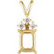 Emerald 4 Prong Pendant Mounting in 14 Karat Yellow Gold for Emerald Stone, 1.23 grams