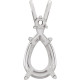 Pear 4 Prong Pendant Mounting in 14 Karat White Gold for Pear shape Stone, 0.96 grams