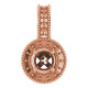 Halo Style Pendant Mounting in 14 Karat Rose Gold for Round Stone, 1.45 grams.