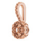 Halo Style Pendant Mounting in 10 Karat Rose Gold for Round Stone, 1.23 grams