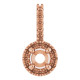 Halo Style Pendant Mounting in 14 Karat Rose Gold for Round Stone, 1.39 grams