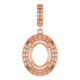 Halo Style Pendant Mounting in 10 Karat Rose Gold for Oval Stone, 2.15 grams