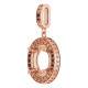 Halo Style Pendant Mounting in 10 Karat Rose Gold for Oval Stone, 2.15 grams
