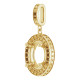 Halo Style Pendant Mounting in 10 Karat Yellow Gold for Oval Stone, 2.13 grams