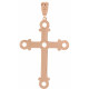 Cross Necklace or Pendant Mounting in 14 Karat Rose Gold for Round Stone, 3.98 grams