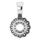 Halo Style Pendant Mounting in 14 Karat White Gold for Round Stone, 1.3 grams