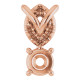 Accented Pendant Mounting in 10 Karat Rose Gold for Round Stone, 0.63 grams