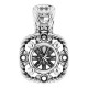 Accented Pendant Mounting in Sterling Silver for Round Stone, 0.51 grams