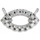 French Set Halo Style Necklace or Center Mounting in 14 Karat White Gold for Marquise Stone, 0.42 grams