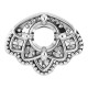 Accented Pendant Mounting in 14 Karat White Gold for Round Stone, 0.96 grams