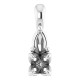Accented Pendant Mounting in Sterling Silver for Round Stone, 0.51 grams.