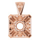 Halo Style Pendant Mounting in 10 Karat Rose Gold for Round Stone, 1.51 grams