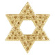 Star of David Necklace or Pendant Mounting in 14 Karat Yellow Gold for Round Stone, 0.94 grams