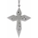 Accented Cross Necklace or Pendant Mounting in Platinum for Round Stone, 4.09 grams