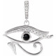 Eye of Horus Necklace or Pendant Mounting in Sterling Silver for Round Stone, 1.12 grams