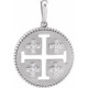 Jerusalem Cross Necklace or Pendant Mounting in Sterling Silver for Round Stone, 2.54 grams