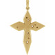 Accented Cross Necklace or Pendant Mounting in 14 Karat Yellow Gold for Round Stone, 2.62 grams