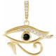 Eye of Horus Necklace or Pendant Mounting in 14 Karat Yellow Gold for Round Stone, 1.4 grams