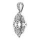 Vintage Inspired Pendant Mounting in Platinum for Round Stone, 2.21 grams