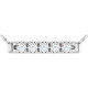 French Set Bar Necklace or Center Mounting in 14 Karat White Gold for Round Stone, 0.37 grams