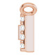 Halo Style Necklace or Center Mounting in 14 Karat Rose Gold for Straight baguette Stone, 0.56 grams