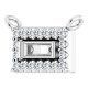 Halo Style Necklace or Center Mounting in 14 Karat White Gold for Straight baguette Stone, 0.54 grams