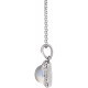 Cabochon Halo Style Necklace or Pendant Mounting in 14 Karat White Gold for Round Stone, 3.78 grams