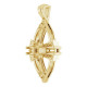 Accented Pendant Mounting in 10 Karat Yellow Gold for Round Stone, 1.83 grams