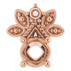Accented Pendant Mounting in 14 Karat Rose Gold for Round Stone, 0.79 grams