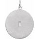 Accented Disc Necklace or Pendant Mounting in 14 Karat White Gold for Marquise Stone, 1.65 grams