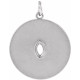 Accented Disc Necklace or Pendant Mounting in Sterling Silver for Marquise Stone, 1.34 grams