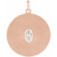 Accented Disc Necklace or Pendant Mounting in 14 Karat Rose Gold for Marquise Stone, 1.71 grams