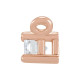 Baguette Solitaire Necklace or Center Mounting in 14 Karat Rose Gold for Straight baguette Stone, 0.13 grams