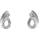 Accented Earrings Mounting in Sterling Silver for Pear Stone, 0.73 grams