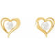 Pearl Heart Earrings Mounting in Platinum for Pearl Stone, 0.87 grams