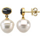 Accented Pearl Earrings Mounting in 14 Karat Yellow Gold for Pearl Stone, 1.27 grams