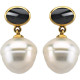 Accented Pearl Earrings Mounting in 14 Karat Yellow Gold for Pearl Stone, 1.27 grams