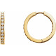 Inside Outside Hoop Earrings Mounting in 14 Karat Yellow Gold for Round Stone, 8.71 grams