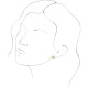 Accented Circle Earrings Mounting in 14 Karat Yellow Gold for Round Stone, 1.39 grams
