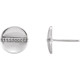 Accented Circle Earrings Mounting in 14 Karat White Gold for Round Stone, 1.35 grams
