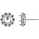 Round 4 Prong Halo Style Earrings Mounting in 14 Karat White Gold for Round Stone, 0.4 grams