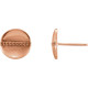 Accented Circle Earrings Mounting in 14 Karat Rose Gold for Round Stone, 1.39 grams