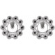 Round 4 Prong Halo Style Earrings Mounting in Platinum for Round Stone, 0.63 grams
