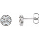 Cluster Earrings Mounting in Platinum for Round Stone, 2.55 grams