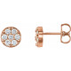 Cluster Earrings Mounting in 14 Karat Rose Gold for Round Stone, 1.68 grams