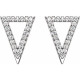 Triangle Earrings Mounting in 14 Karat White Gold for Round Stone, 1.94 grams