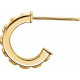 Bezel Set Hoop Earrings Mounting in 14 Karat Yellow Gold for Round Stone, 1.17 grams