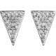 Triangle Earrings Mounting in Platinum for Round Stone, 3.63 grams